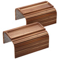 2 Pack Acacia Wood Folding Sofa Arm Tray with Anti-Slip Pad Brown 2 PC
