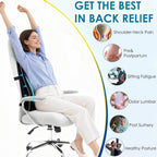 Niceeday Lumbar Support Pillow for Office Chair Car Back Support Pillow, Memory Foam Gaming Chair Desk Chair Back Cushion for Lower Back Pain Relief, Ergonomic Back Rest,Office Home Essentials Full Back 3D-16'*18'*5'