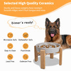 Elevated Slow Feeder Dog Bowl, 6.7" Ceramic Maze Dog Bowl with Stand White 1.5 Cups