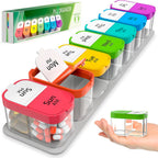 Large Weekly Pill Organizer and Medication Dispenser