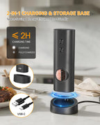 CIRCLE JOY 2 in 1 Electric Salt and Pepper Grinder Set with Storage Base Set A