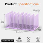 File Organizer For Desk, 7 Section Metal Desktop File Sorter, Black