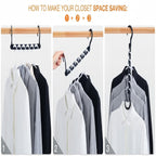 10 Pack Max Space Saving Hangers 360° Swivel Hooks Saving Closet Organizer