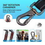Dog Seat Belt 3-in-1 Car Harness for Dogs Adjustable Safety Seatbelt for Car Nylon Reflective Bungee Fabric Dog Car Harness with Clip Hook Latch & Buckle, Swivel Zinc Alloy Carabiner (Black) Black