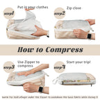 7 Pcs Compression Packing Cubes Travel for Suitcases, Luggage Organizer Washable Storage Bags Set for Backpack Travel- Packaging Cubes for Carry-Ons and Storage yellow orange