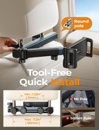 LISEN iPad Holder for Car Tablet Mount, 4 in 1 Adjust Arm Back Seat Stand 4.7-11.5“ Device