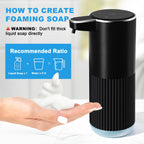 RYTOXILO Automatic Soap Dispenser, 2 Pack Black Touchless Liquid Soap Dispenser for Bathroom, 13.5 Fl Oz Plastic Electric Auto Dish Soap Dispensers Wall Mount for Kitchen with Adjustable Volume Liquid-2 Pack