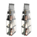 4 Pack Purse Organizer for Closet, Hanging Handbag Storage with 8 Clear PVC Pockets, Purse Organizer for Wardrobe Door Wall, Gray 41x13.5x12.6 Inch