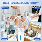Automatic Liquid Soap Dispenser Touchless,6-Level Adjustable,USB Rechargeable Smart Soap Dispenser,16.9oz/500mL Compatible with Thick Thin Dish/Hand Soap for Bathroom Accessories Kitchen Sink-White White Gel