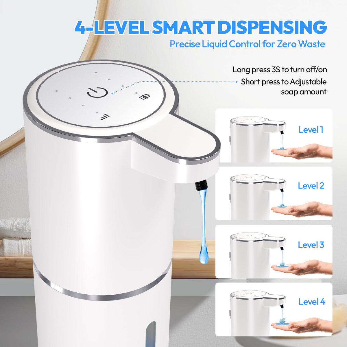 2 Pack Automatic Foaming Soap Dispenser,Touchless Foam Soap Dispenser,12.8oz Rechargeable Wall Mounted Smart for Bathroom and Kitchen Dish Soap,Easy for Toddlers(Black) Black