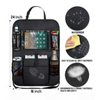 back seat car organizer for kids storage with Tablet Holder Kick Mats Cover