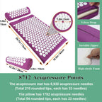 Acupressure Mat and Pillow Set with Carry Bag