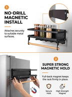 Deloban Magnetic Spice Rack for Refrigerator Fridge Side Organizer