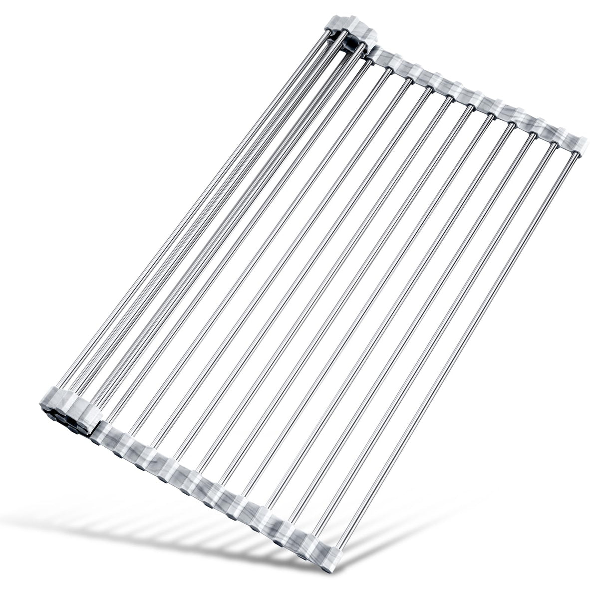 Tomorotec Roll Up Dish Drying Rack Over Sink, 304 Steel, 21x15.5, Grey