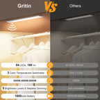 Gritin 14.7inch Under Cabinet Lighting Rechargeable 2 Pack Silver 14.7 inch