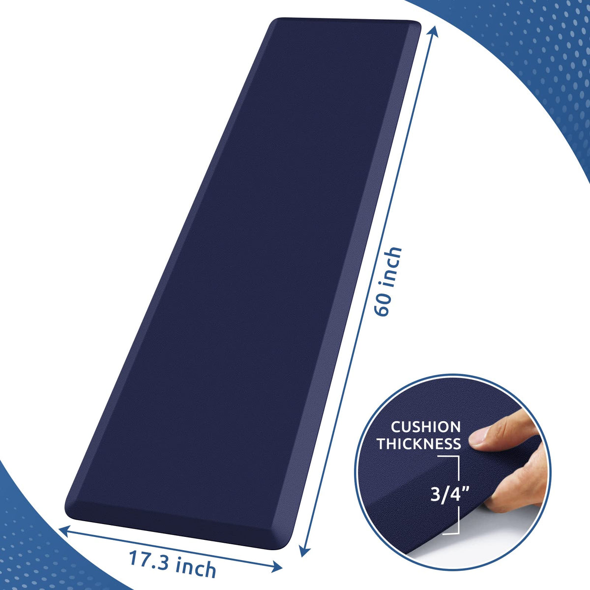 Kitchen Mat Cushioned Anti Fatigue Rug Standing and Comfort Floor Mats Chocolate 39"L x 17.3"W x 0.5"Th