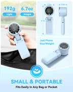 PlayHot Portable Handheld Turbo Fan, Travel Essentials, Gifts for Women/Men Blue