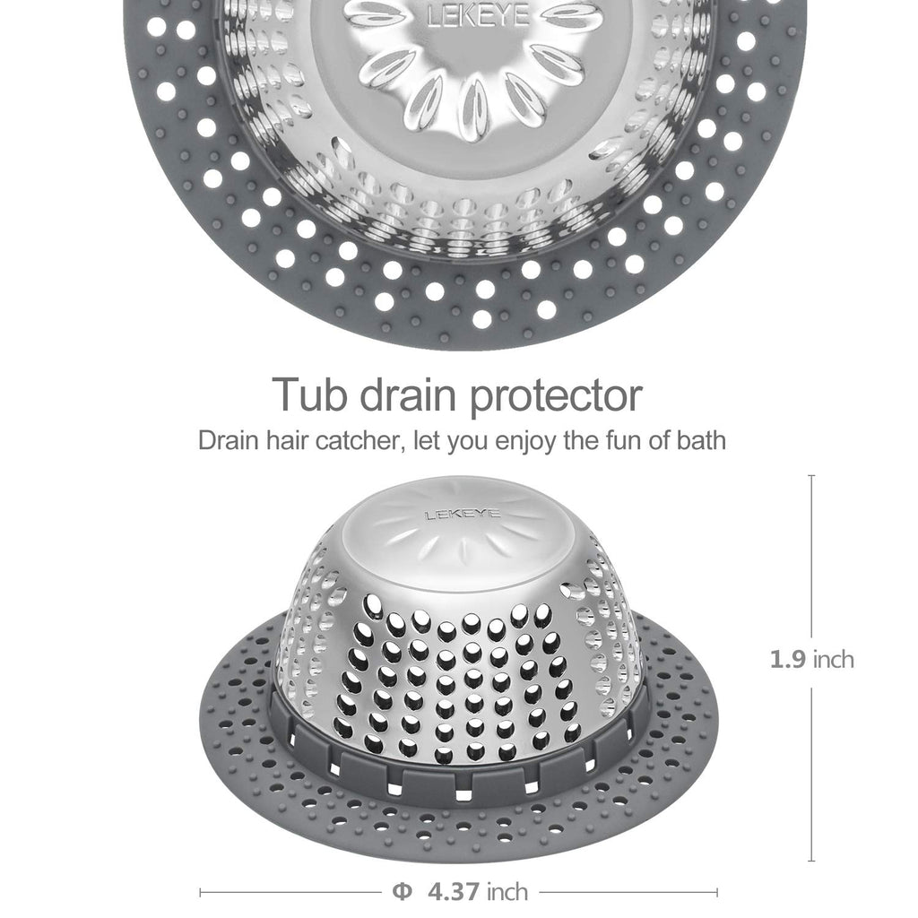 LEKEYE Drain Hair Catcher/Bathtub Cover/Drain Protector for Pop-Up &...