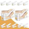 FENRUNXU Shoe Slots Organizer for Closet, Shoe Stacker Organizer Double Layer Stack Shoe Rack, Shoe Display Shelf 50% Space Saver Storage Holder for Closet, 12PACK Gold 12 Pack