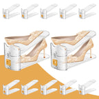 FENRUNXU Shoe Slots Organizer for Closet, Shoe Stacker Organizer Double Layer Stack Shoe Rack, Shoe Display Shelf 50% Space Saver Storage Holder for Closet, 12PACK Gold 12 Pack