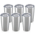 20oz Tumbler Bulk with Lid Stainless Steel Tumblers, 6 Pack