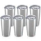 20oz Tumbler Bulk with Lid Stainless Steel Tumblers, 6 Pack