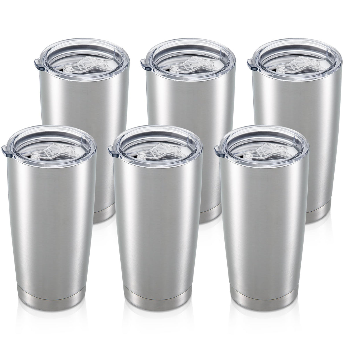 20oz Tumbler Bulk with Lid Stainless Steel Tumblers, 6 Pack