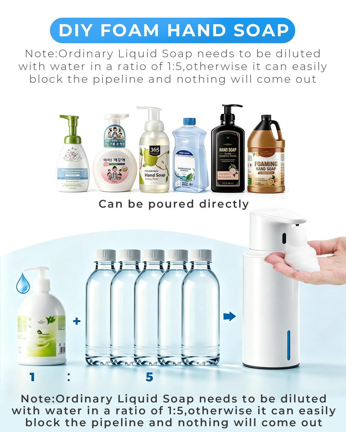 Automatic Liquid Soap Dispenser, Touchless, Rechargeable Stainless Steel