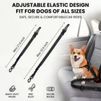 Dog Seat Belt for Car, 3-in-1 Adjustable Dog Seatbelt, Black 21.6"-32"