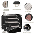 Compression Packing Cubes 8 Set, Dual Zipper Compression Packing Cubes for Travel, See-Through Mesh Packing Bags for Suitcases, Packing Cube with Shoe Bag (Black) 8 Set Black