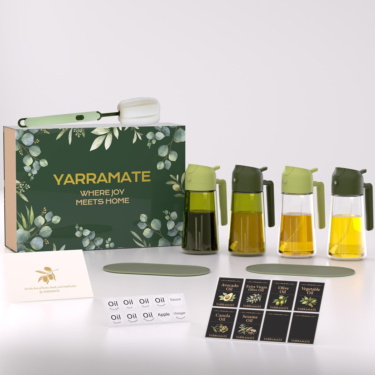 YARRAMATE Olive Oil Dispenser, 2 in 1 Sprayer for Cooking, 16oz/470ml...