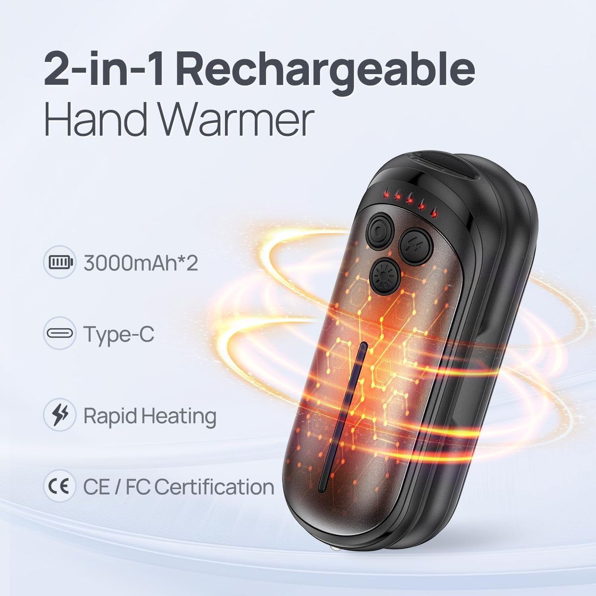 Rechargeable Hand Warmers Dual Pack Portable Electric Warmth