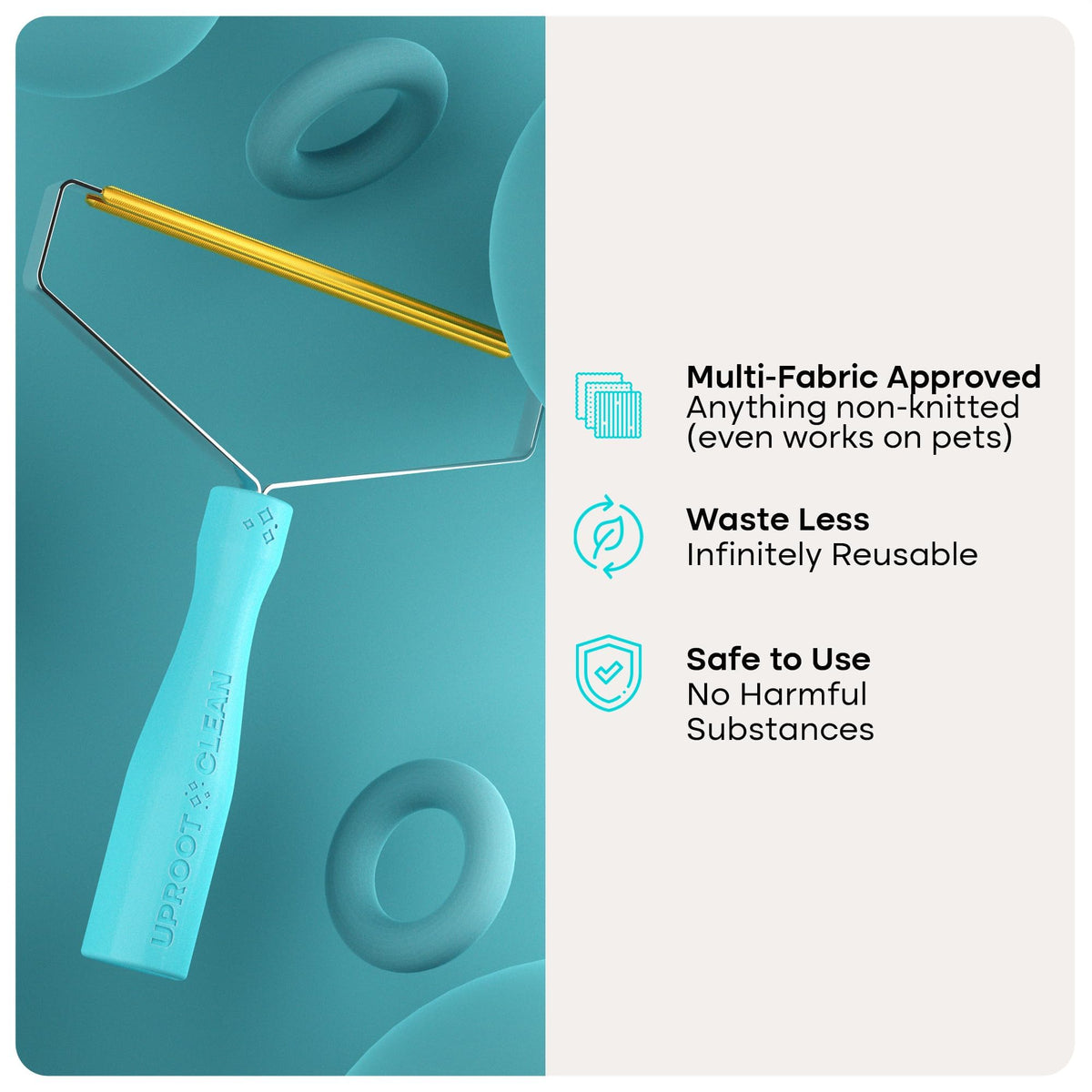 Uproot Clean Pro Pet Hair Removal Tool - Multi-Fabric Edge, Carpet Rake