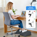 Foot Rest for Under Desk with 3 Heights, Foot Stool, Dark Grey Dark Gray