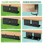 Under Desk Cable Management Tray and Metal Cord Organizer