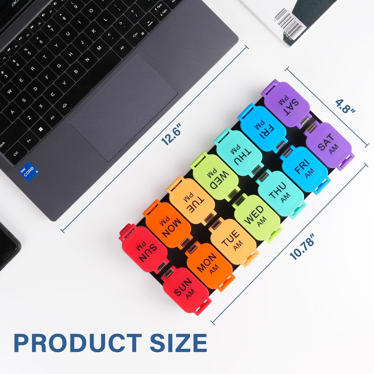 Extra Large Weekly Pill Organizer and AM/PM Medication Dispenser
