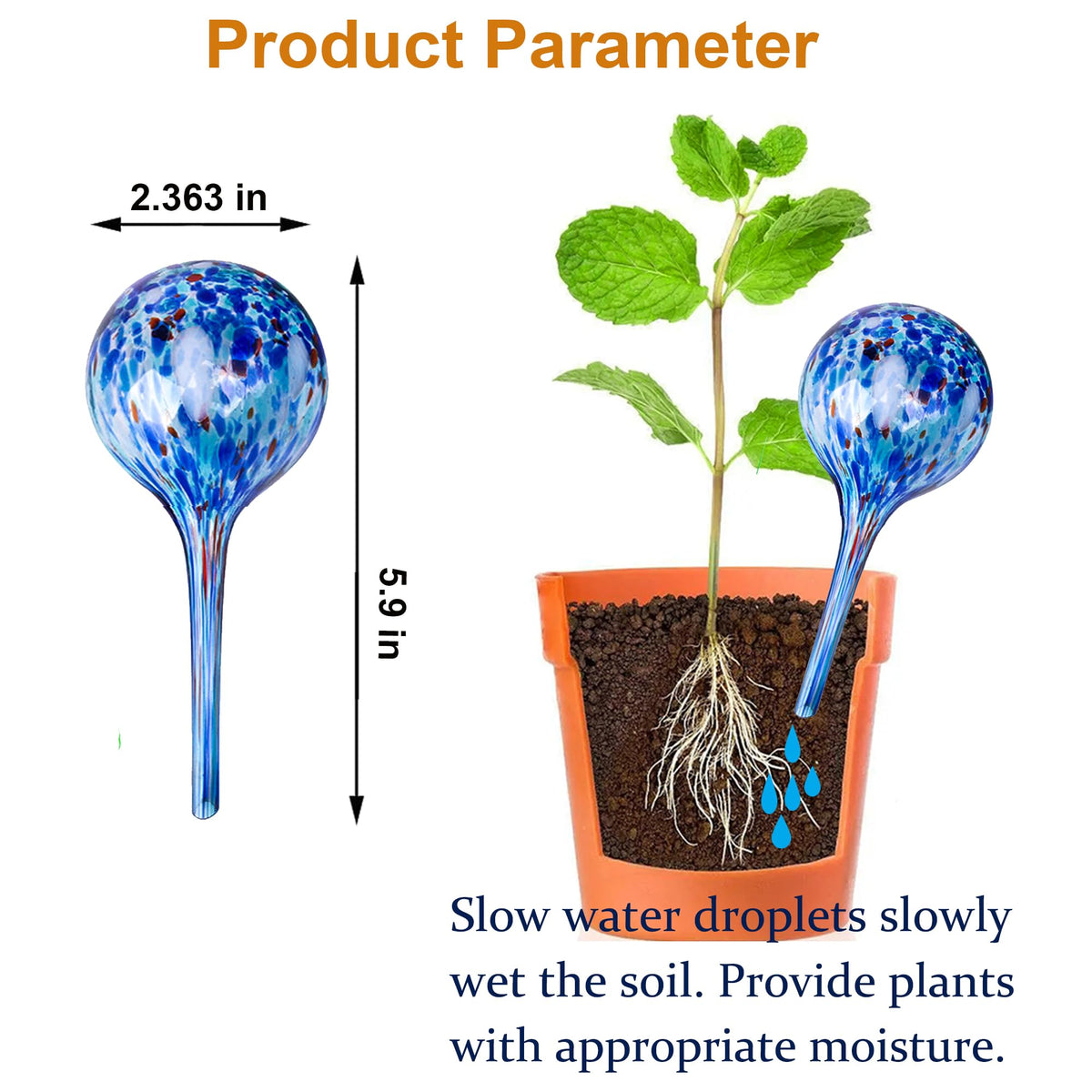Self Watering Globes for Plant, 10pcs Auto Watering Bulb for Indoor Outdoor A. Blue-6L4S