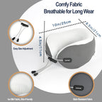 Travel Neck Pillow, Memory Foam Airplane Pillow for Long Flights Blue