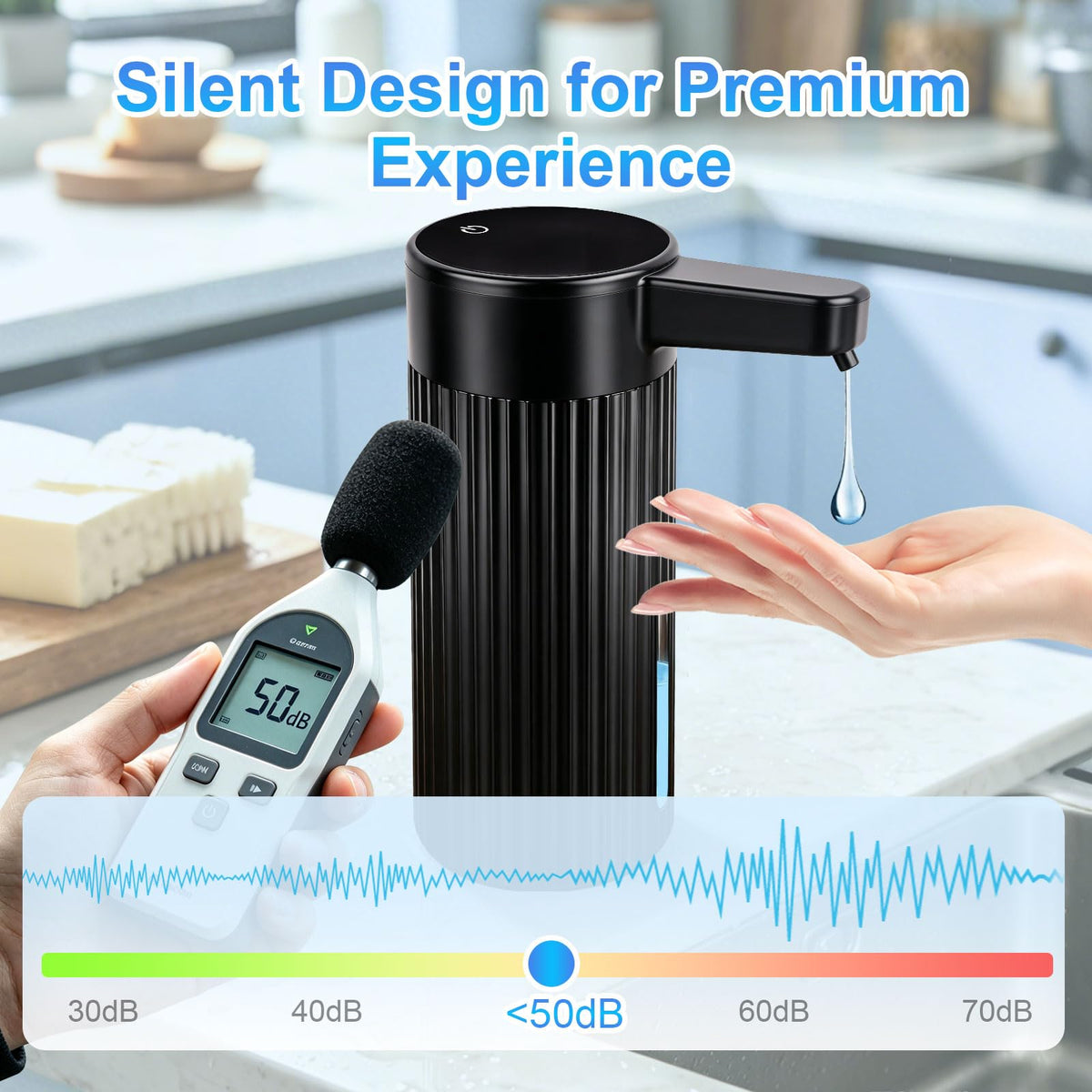 Automatic Liquid Soap Dispenser Touchless, Rechargeable, Adjustable White Gel
