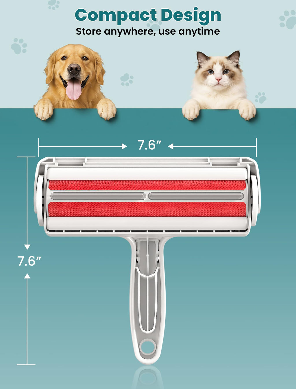 DELOMO Pet Hair Remover Roller, Reusable Lint Roller for Dog and Cat