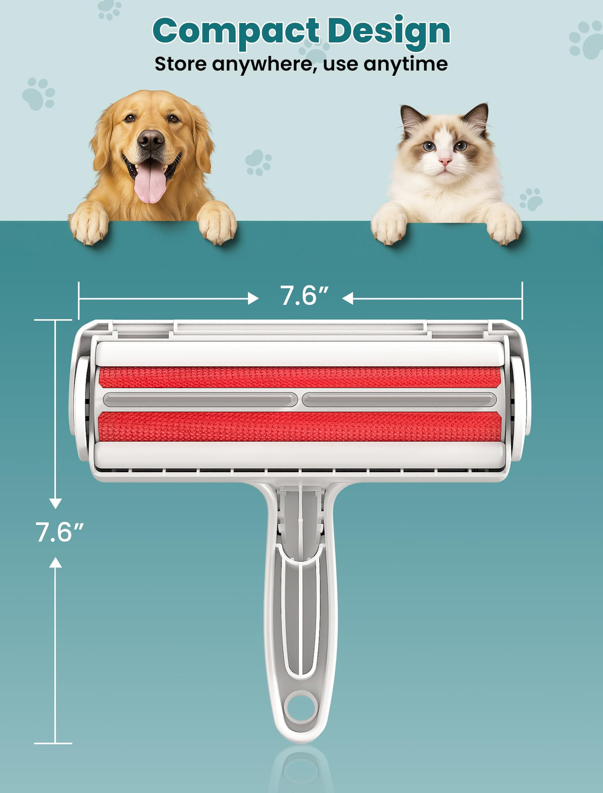 DELOMO Pet Hair Remover Roller, Reusable Lint Roller for Dog and Cat