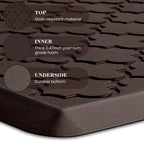 Kitchen Mat 2 PCS Cushioned Anti-Fatigue Floor Mat Standing Mat for Kitchen Stylish Grey 17.3"x29"+17.3"x47"