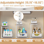 Under Sink Organizer for Kitchen and Bathroom Cabinets Pull Out Storage White 2 Pack 2Tier