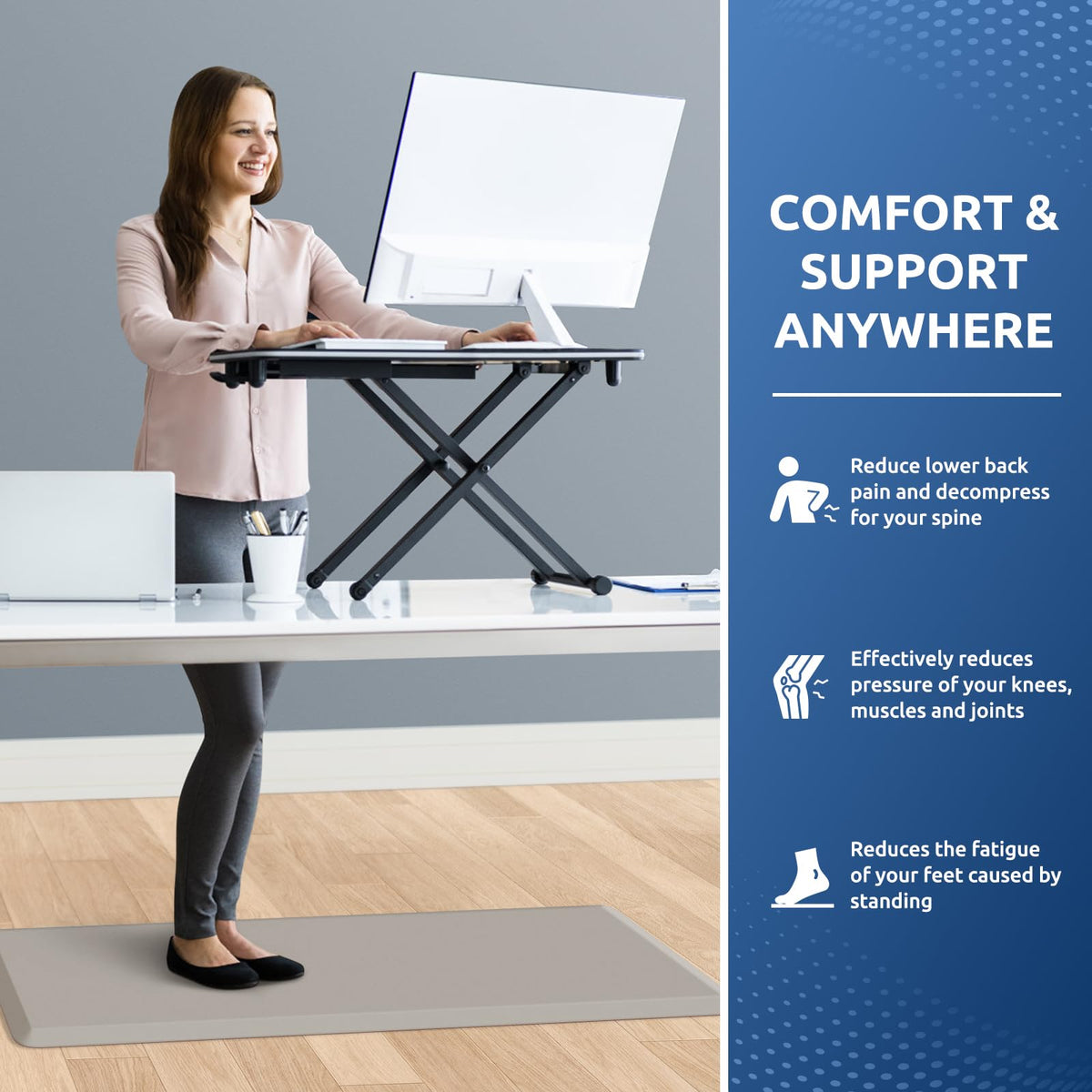 Kitchen Mat Cushioned Anti Fatigue Rug Standing and Comfort Floor Mats Chocolate 39"L x 17.3"W x 0.5"Th