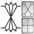 Bed Sheet Clip Straps - 2 Way Adjustable Crisscross Sheet Corner Holder Straps Gripper Elastic Sheet Band Mattress Straps Fasten Suspenders(2 Set/4Pcs, Black) Black 4pcs Set