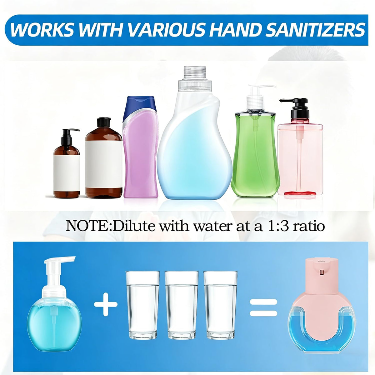 Automatic Soap Dispenser Touchless,Rechargeable Foaming Soap Dispenser,15oz/420ml Smart Hand Soap Dispensers,4-Level Adjustable,Wall Mount for Bathroom Kitchen Dish Soap,Hands-Free (Black) Black Foam