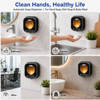 Automatic Soap Dispenser Touchless, Wall Mount, Rechargeable, Mood Lighting Black
