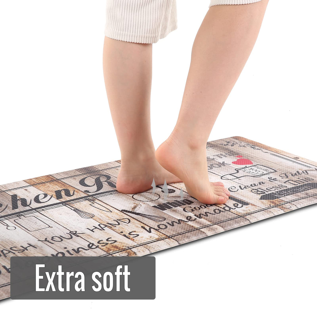 Floral Kitchen Mat Sets 2PCS Non Skid Waterproof Kitchen Rugs and Runner Sets Cushioned Anti-Fatigue Comfort Mat for Home,Office Memory Foam Kitchen Rug, 17.3"x30"+17.3"x47", Black/Pink 17"x30"+17"x47"--0.4 inches