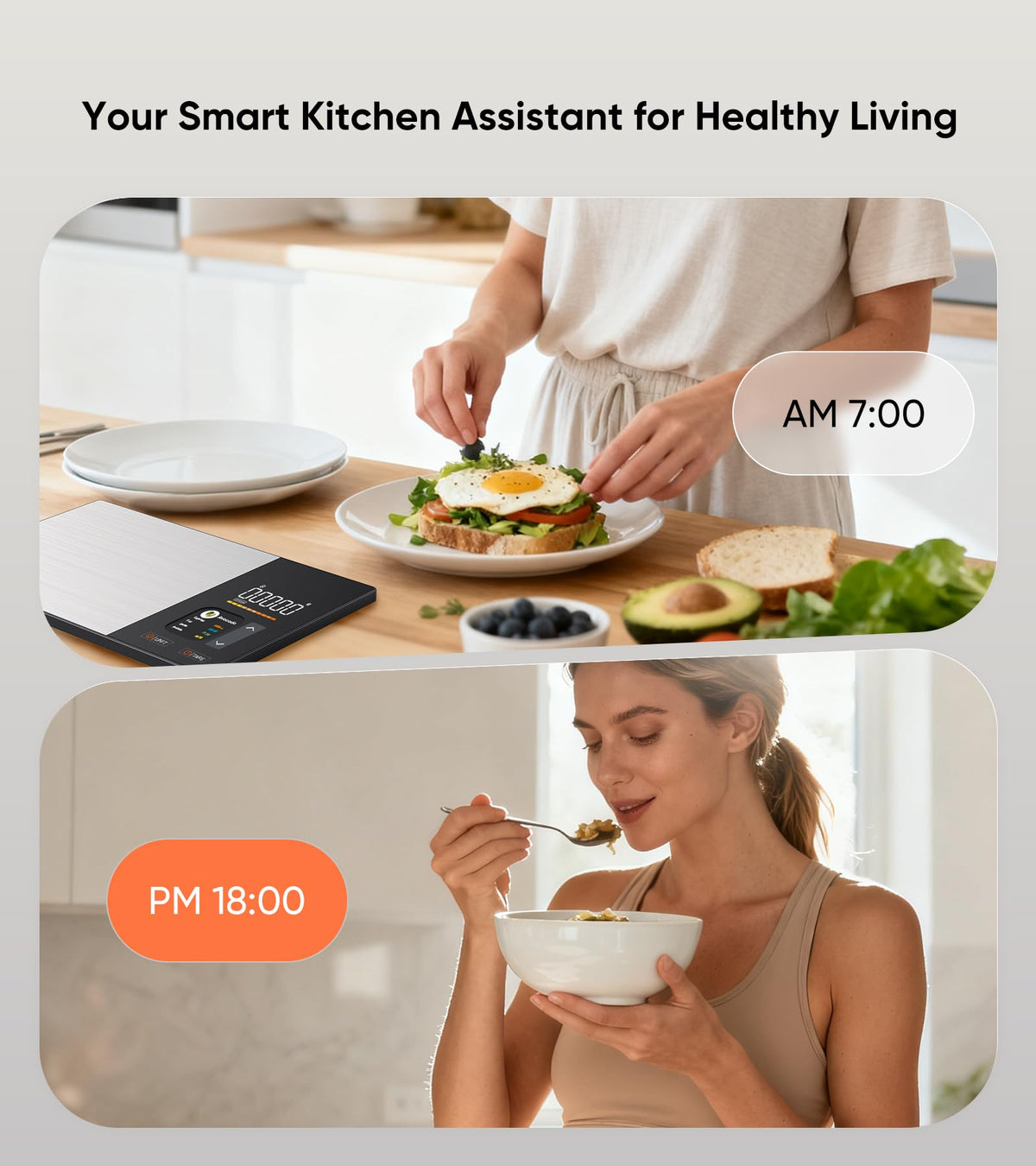 Food Scale with Nutritional Calculator, TFT Display, Track 23 Nutrients Black