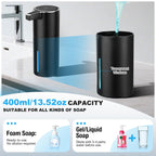 Automatic Soap Dispenser Touchless, 13.5oz Rechargeable Liquid Pump Black Liquid